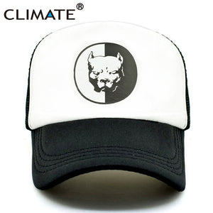 CLIMATE Cool Pitbull Trucker Caps Bully Super Hero Dog Summer Cap Cool Dog Mesh Caps Black Baseball Caps Hat for Men Women - GAME-BRED K-9's