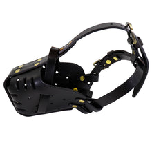 Load image into Gallery viewer, Leather Dog Aggression Muzzle Anti Bark and Bite - GAME-BRED K-9&#39;s