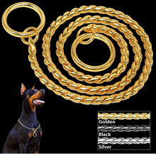 Load image into Gallery viewer, Chain Dog Collar Snake Type 4 Colors 8 Sizes - GAME-BRED K-9&#39;s