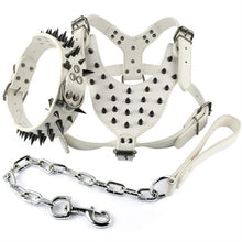 Load image into Gallery viewer, Cool Spiked Studded Leather Dog Harness Rivets Collar and Leash Set For Medium Large Dogs Pitbull Bulldog Bull Terrier  26&quot;-34&quot; - GAME-BRED K-9&#39;s